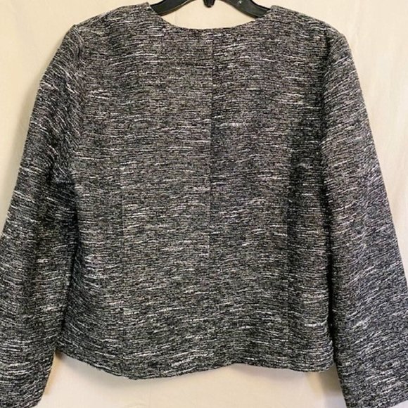 Gap Ladies Jacket size L Black Gray with White Lined Zipper closure 2 pockets - Picture 2 of 13
